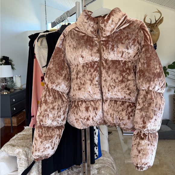 Fabletics Velvet Blush Puffer Jacket - Picture 2 of 5